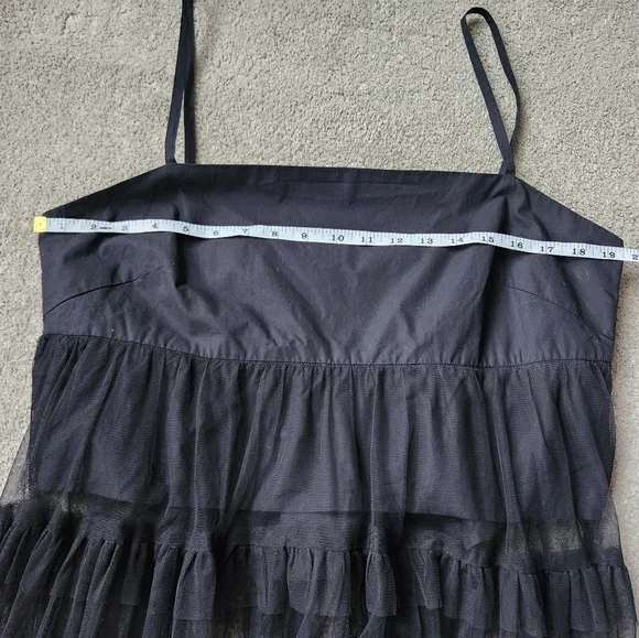 Anthropologie Maeve Tiered Tulle Tunic Dress Whimsigoth Witchy Dark Fairy Size L - Picture 6 of 11